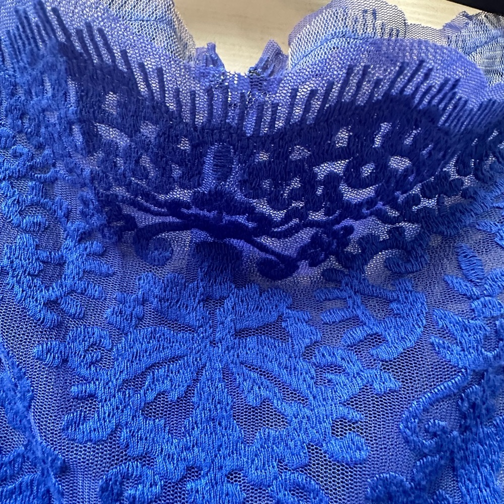 Tadashi Shoji Royal Blue Detailed Cocktail Dress - Picture 7 of 12